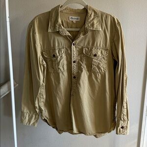 Madewell Khaki Button-Up Shirt